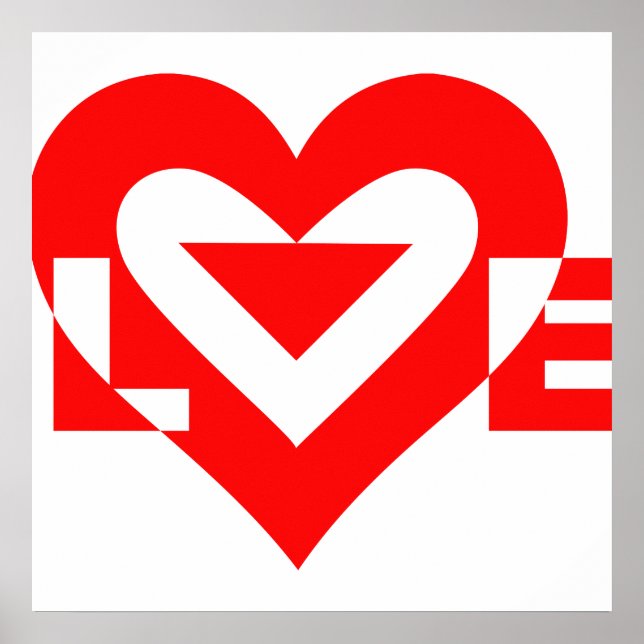 Coole Liebe Grafik, rot Poster (Vorne)