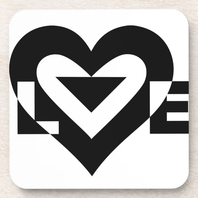 Coole Liebe Grafik, schwarz Getränkeuntersetzer (Vorderseite)