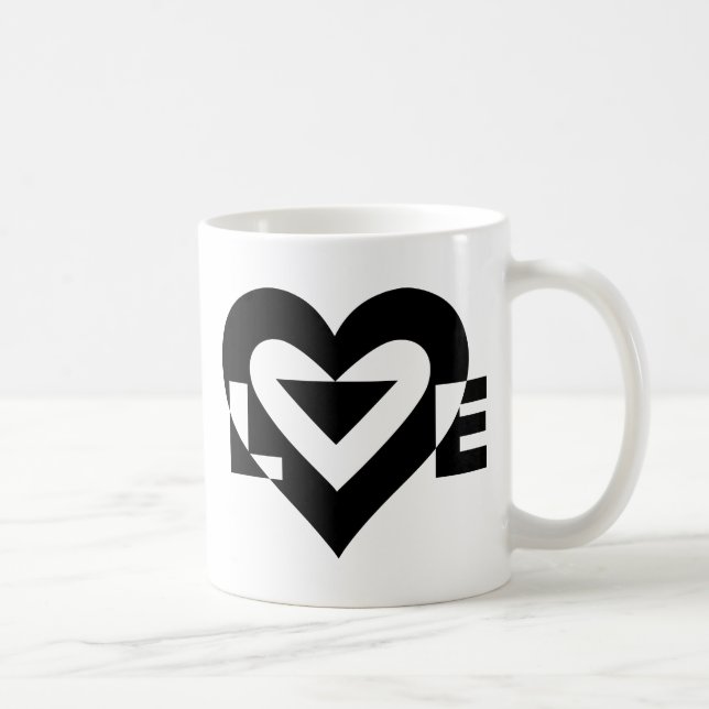 Coole Liebe Grafik, schwarz Kaffeetasse (Rechts)