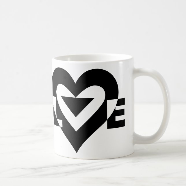 Coole Liebe Grafik, schwarz Kaffeetasse (Rechts)