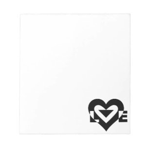 Coole Liebe Grafik, schwarz Notizblock