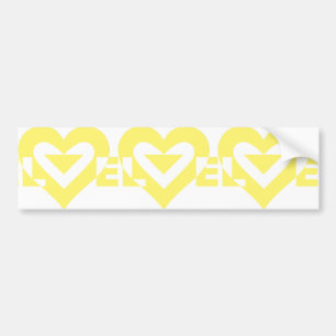 Coole Liebe Graphic, gelb Autoaufkleber