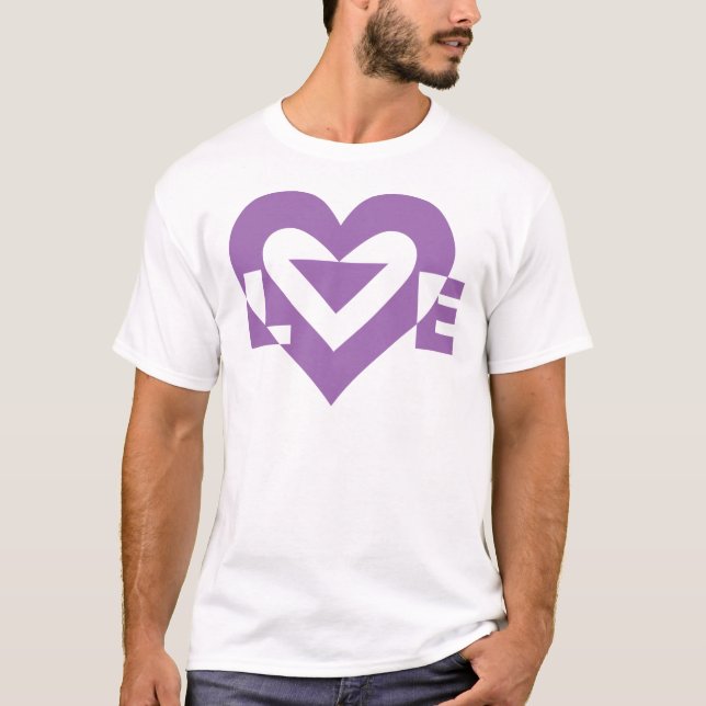 Coole Liebe Graphic, Lila T-Shirt (Vorderseite)