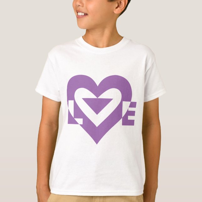 Coole Liebe Graphic, Lila T-Shirt (Vorderseite)