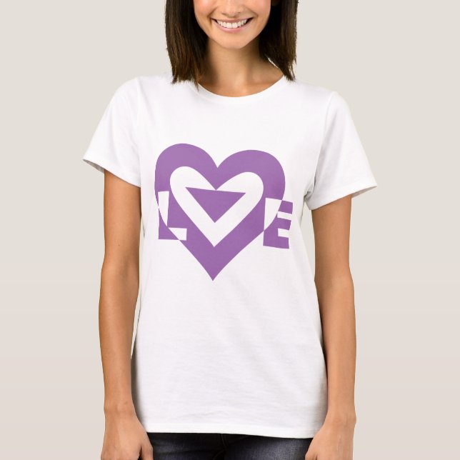 Coole Liebe Graphic, Lila T-Shirt (Vorderseite)