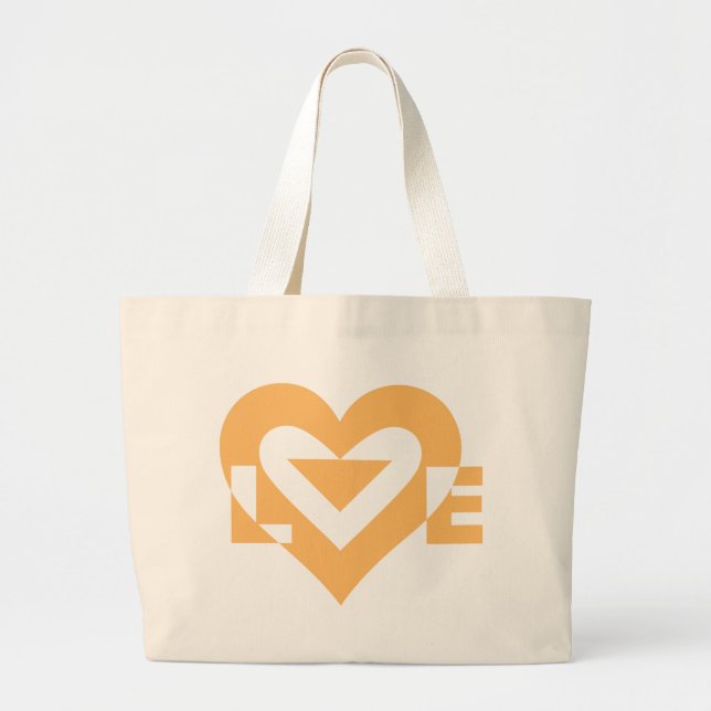 Coole Liebe Graphic, Orange Jumbo Stoffbeutel (Vorne)