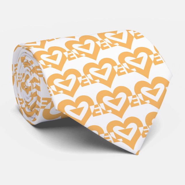 Coole Liebe Graphic, Orange Krawatte (Gerollt)