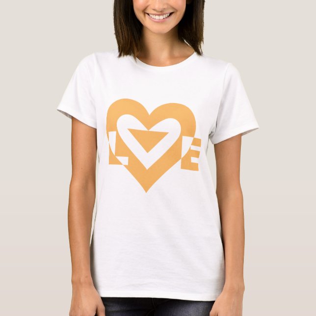 Coole Liebe Graphic, Orange T-Shirt (Vorderseite)
