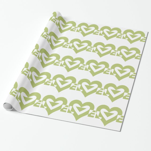 Coole Liebe Graphic, Sage Green Geschenkpapier (Ungerollt)