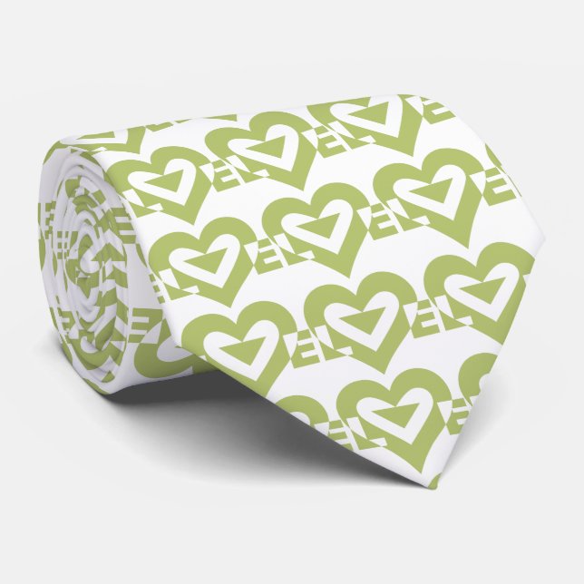 Coole Liebe Graphic, Sage Green Krawatte (Gerollt)