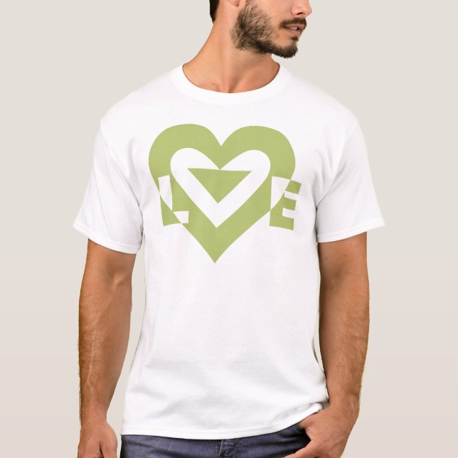 Coole Liebe Graphic, Sage Green T-Shirt (Vorderseite)