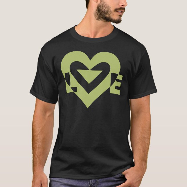 Coole Liebe Graphic, Sage Green T-Shirt (Vorderseite)