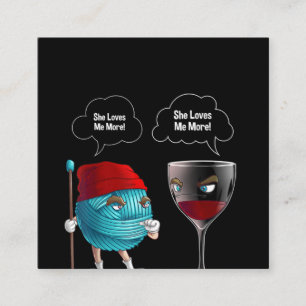 Coole Liebe ich Crochet und Weintruhe Quadratische Visitenkarte