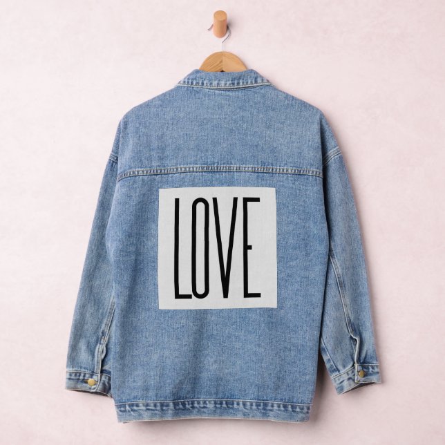 Coole Liebe - Minimalistisches Grafikdesign Jeansjacke (Hangar)