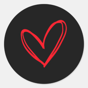 Coole Liebe Rotes Herz Runder Aufkleber
