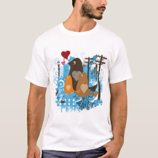 Coole Liebesvögel Kunst T-Shirt