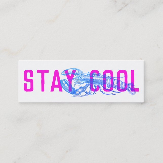 Coole Lieferkarten lila blau bleibe Mini Visitenkarte (Vorderseite)