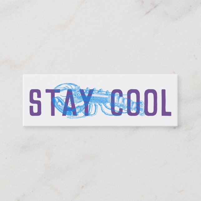 Coole Lieferkarten lila blau bleibe Mini Visitenkarte (Vorderseite)