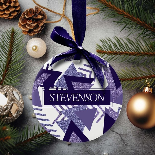 Coole Lila Leidenschaft | 90s Abstrakte Formen Mon Keramik Ornament (Von Creator hochgeladen)