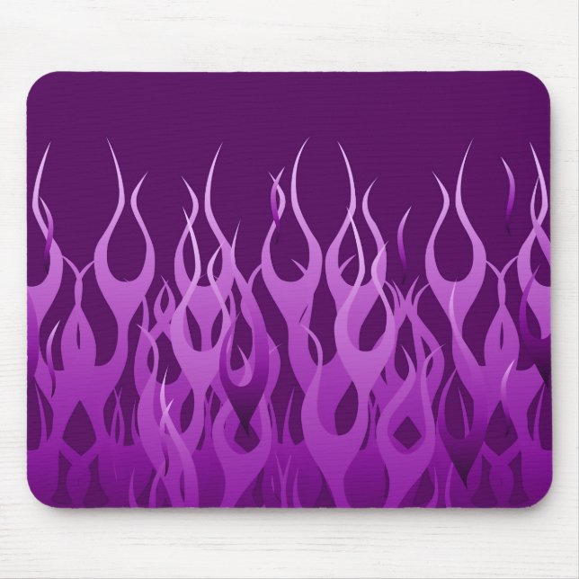 Coole Lila Racing Flames Graphic Mousepad (Vorne)
