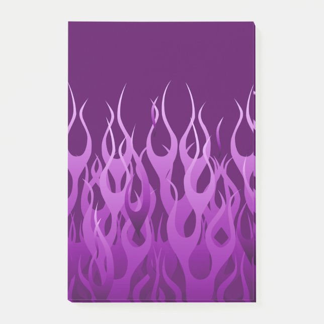 Coole Lila Racing Flames Graphic Post-it Klebezettel (Vorderseite)