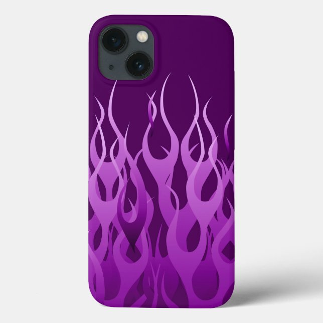 Coole Lila Racing Flames Stilvoll Case-Mate iPhone Hülle (Rückseite)