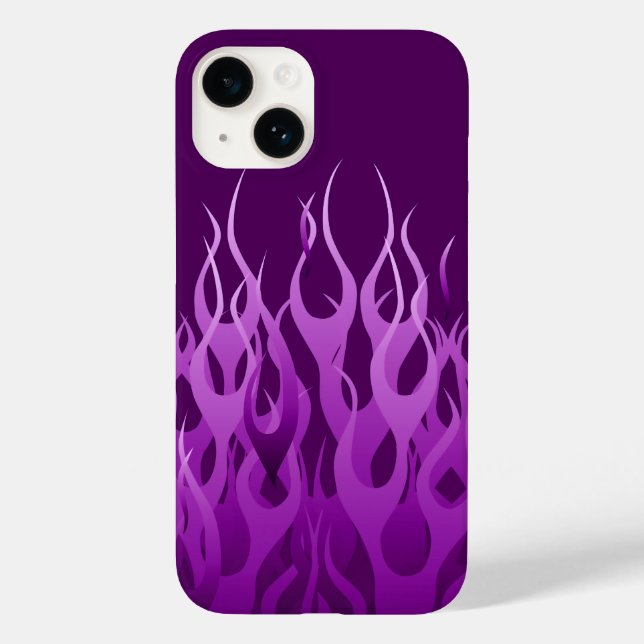 Coole Lila Racing-Flammen Case-Mate iPhone Hülle (Rückseite)