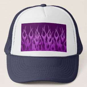 Coole Lila Racing-Flammen Truckerkappe