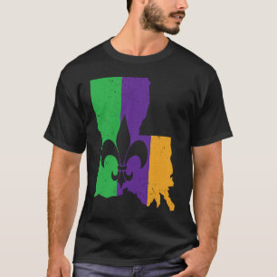Coole Lilie Dienstag Karte von Louisiana Mardi G T-Shirt