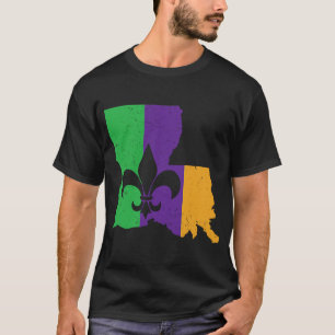Coole Lilie Dienstag Karte von Louisiana Mardi G T-Shirt