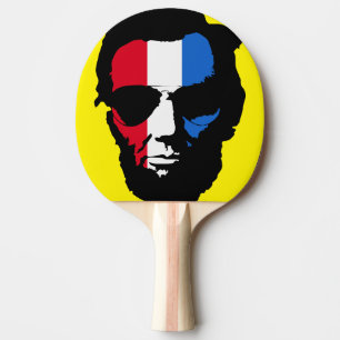 Coole Lincoln Sonnenbrille Pop Art (Rot Weiß Blau) Tischtennis Schläger