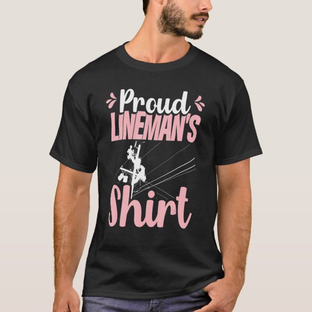 Coole Lineman Ehefrau Proud Lineman's T-Shirt (Vorderseite)