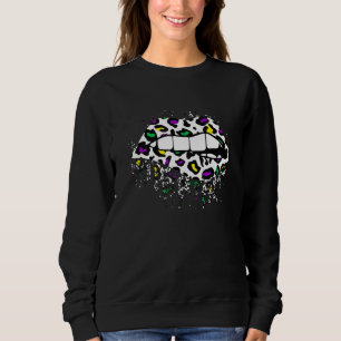 Coole Lippen Bite Kiss Me Leopard Print Cheetah Ma Sweatshirt