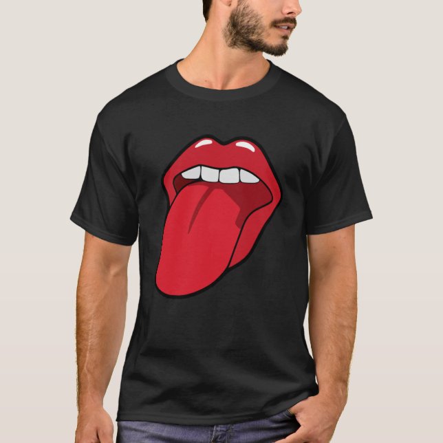 Coole Lippen Bite Kiss Me Red Lips Mutter T-Shirt (Vorderseite)