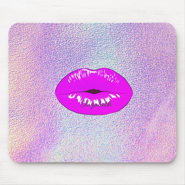 Coole Lippen, holografisch Mousepad (Vorne)
