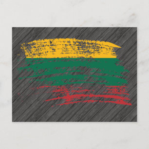 Coole litauische Flaggengestaltung Postkarte