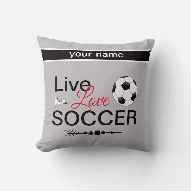 coole Live-Liebe Fußball-Sportarten Kissen (Vorderseite)