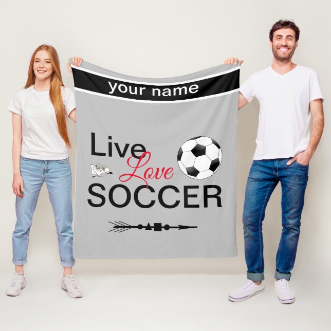 coole Live-Liebe-Fußball-Zusatzbezeichnung Fleecedecke (Beispiel)