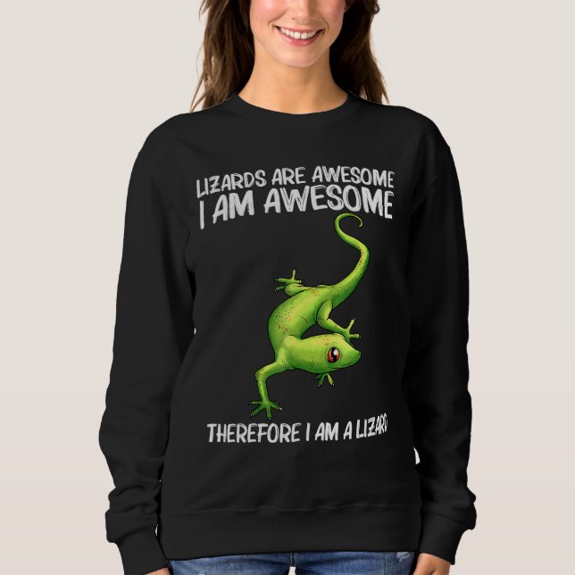 Coole Lizard für Männer Gecko Green Reptile Anim Sweatshirt (Vorderseite)