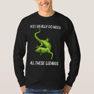 Coole Lizard für Männer Gecko Green Reptile Anim T-Shirt
