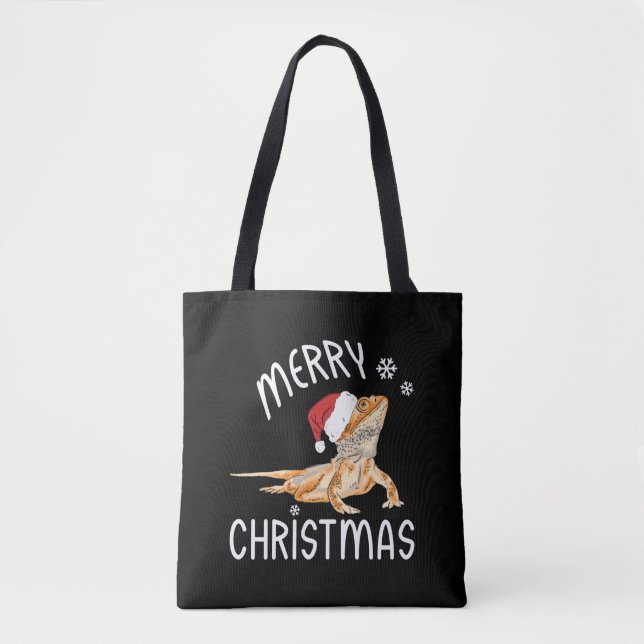 Coole Lizard Reptile mit Weihnachtshut (Vorderseite)