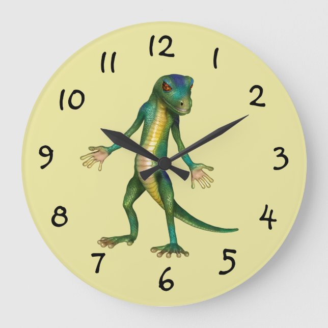 Coole Lizard-Wall-Uhr Große Wanduhr (Vorderseite)