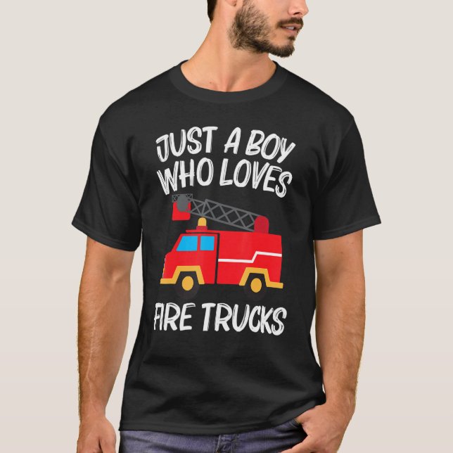 Coole LKW für Jungen Männer Kinder Feuerwehrauto T-Shirt (Vorderseite)