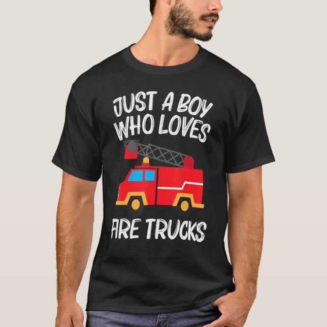 Coole LKW für Jungen Männer Kinder Feuerwehrauto T-Shirt (Vorderseite)