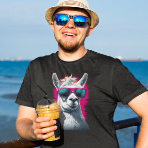 Coole Llama Pink Sonnenbrille T-Shirt