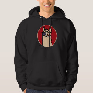 Coole Llama-Sonnenbrille-Flagge Hoodie