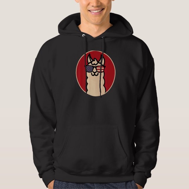 Coole Llama-Sonnenbrille-Flagge Hoodie (Vorderseite)
