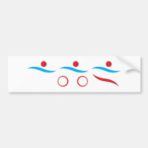 Coole Logoillustration des Triathlon Autoaufkleber