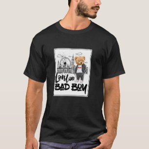 Coole Londoner Teddy Bear Sketch Zeichne Skyline I T-Shirt