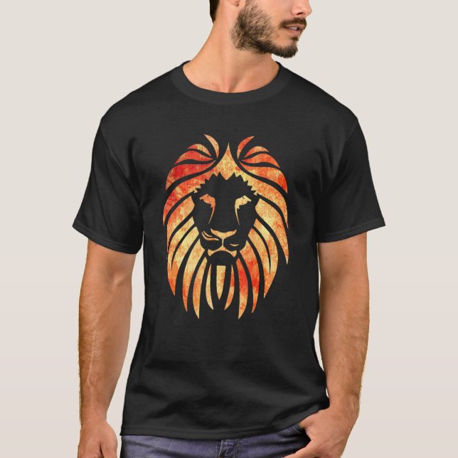 Coole Löwe Wasserfarbe farbige Tierleuchte T-Shirt (Vorderseite)